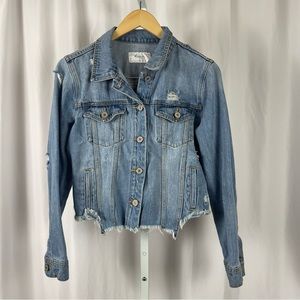 Kancan Medium Distressed Crop Cropped Jean Jacket Cali City Streetwear